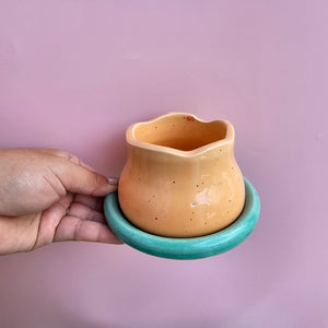 *SECOND* BLOOM CUP AND SAUCER PEACHY AND LAKE