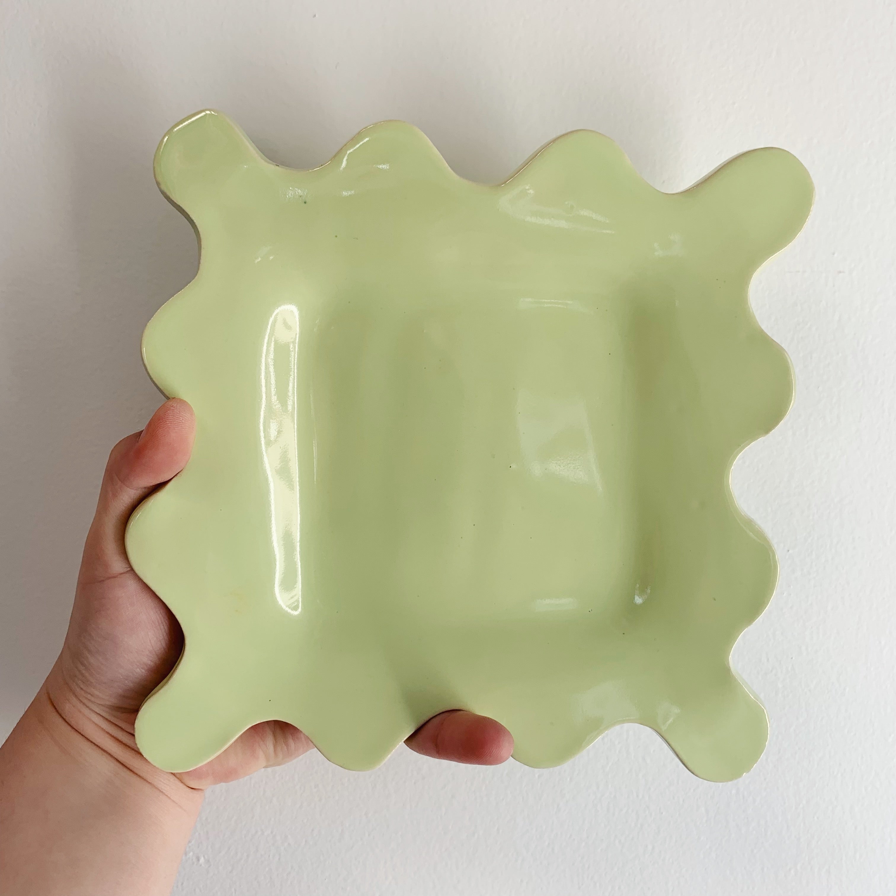 MINTY SQUARE SQUIGGLE PLATE