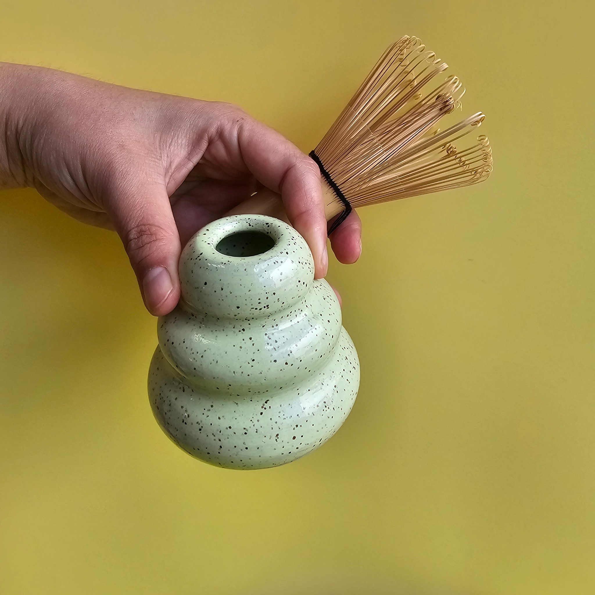 MINTY SPECKLED MATCHA WHISK HOLDER