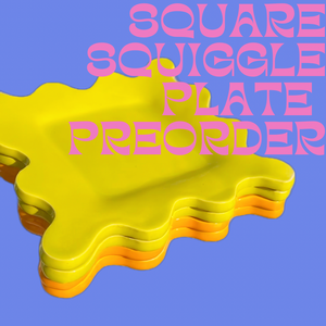 SQUARE SQUIGGLE PLATE PREORDER ✿ VARIOUS COLORS ✿