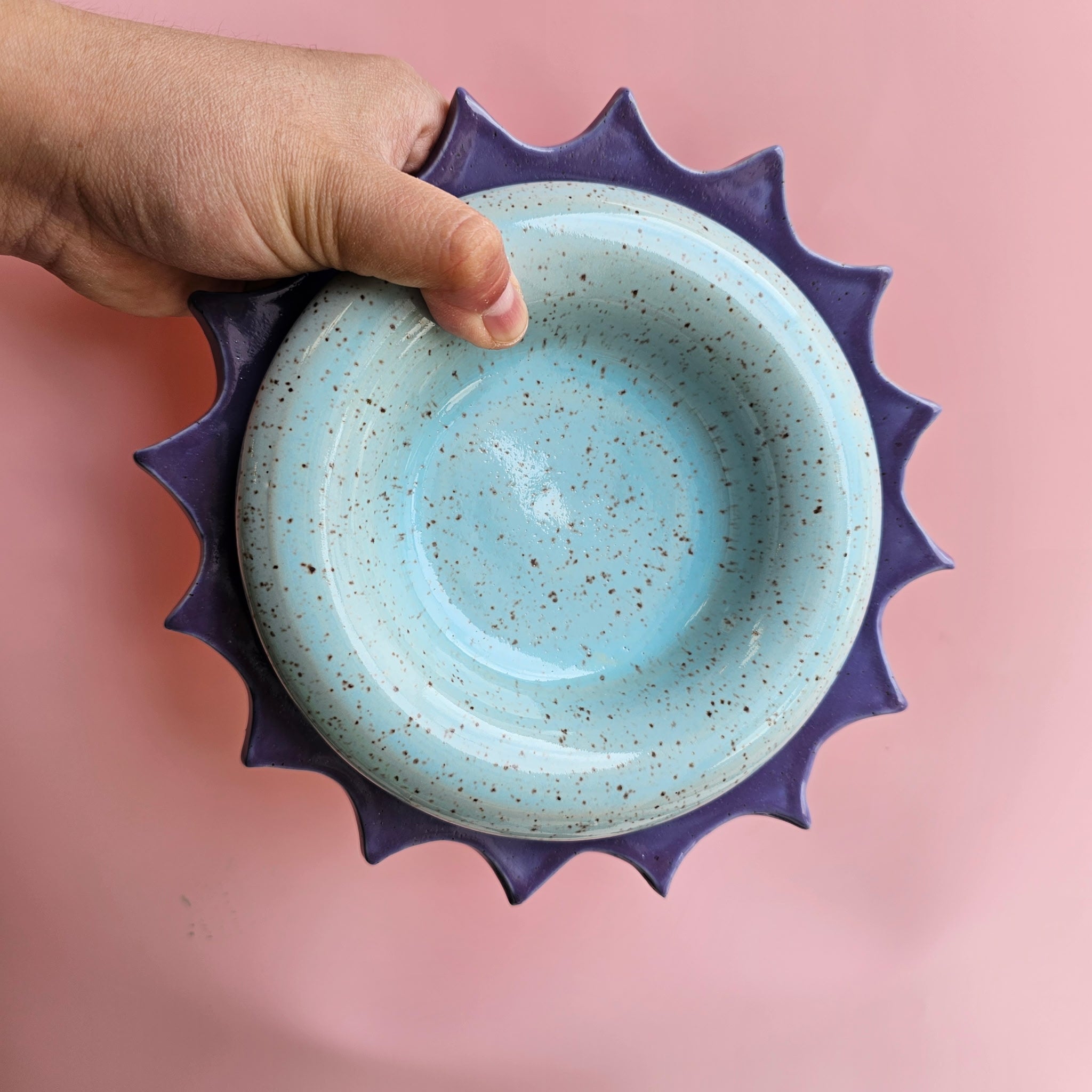 BLUE BUBBLE DISH & SPIKEY DISH 2PC SET