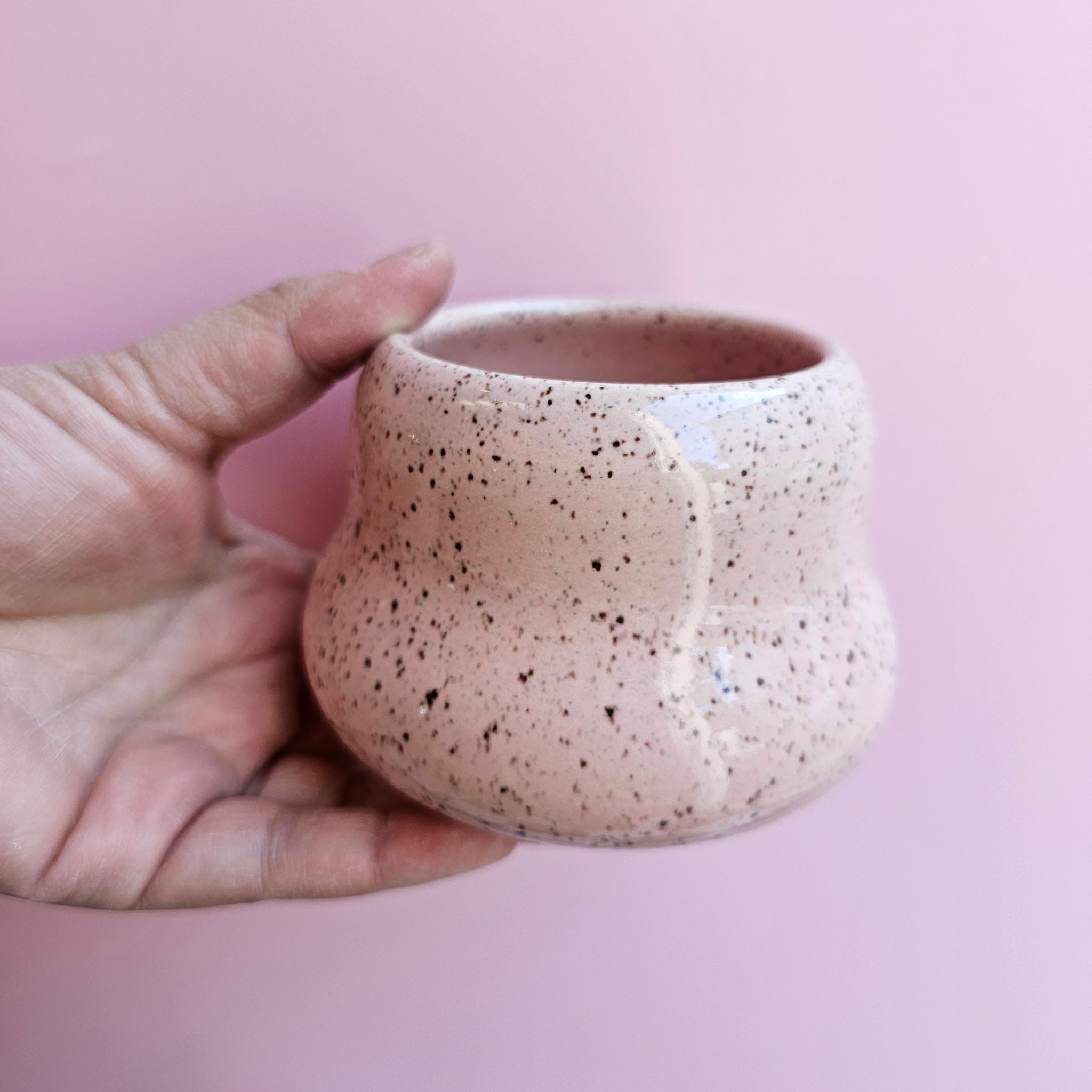 PINKY BLOB SPECKLED CUP/VASE