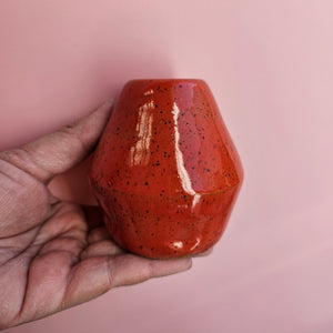 CHERRY RED DIAMOND MINI VASE