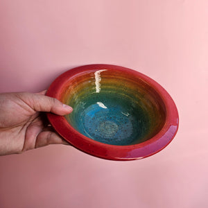 DARK RAINBOW DONUT DISH PLATE