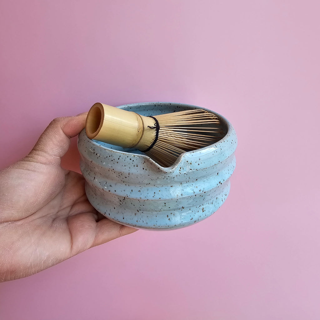 SKY SPECKLED MATCHA BOWL
