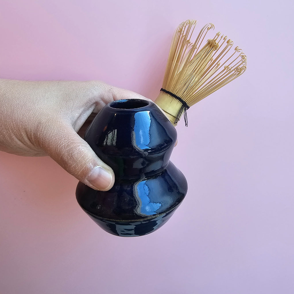 BLUE GLASS MATCHA WHISK HOLDER