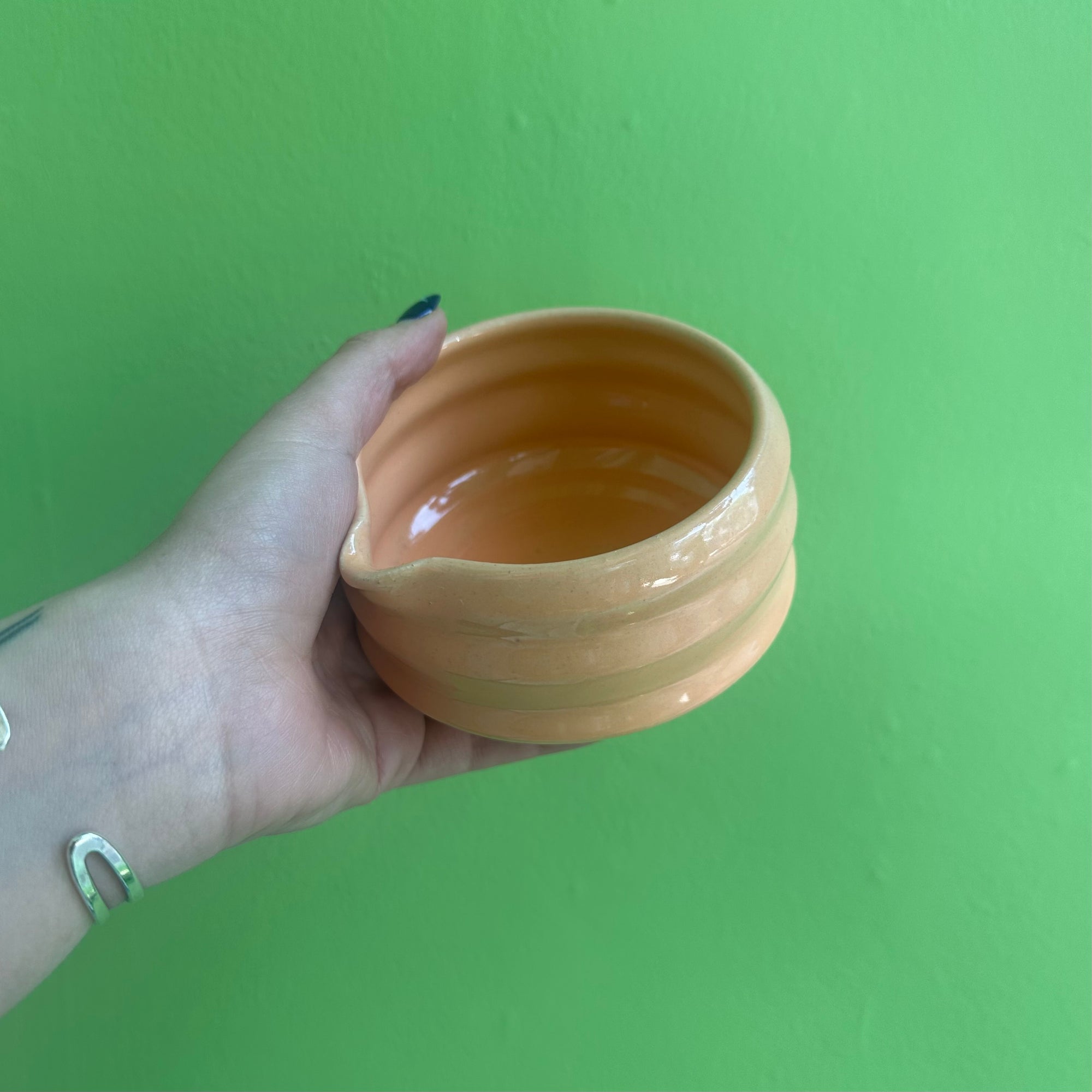 PEACHY ZIGZAG MATCHA BOWL!