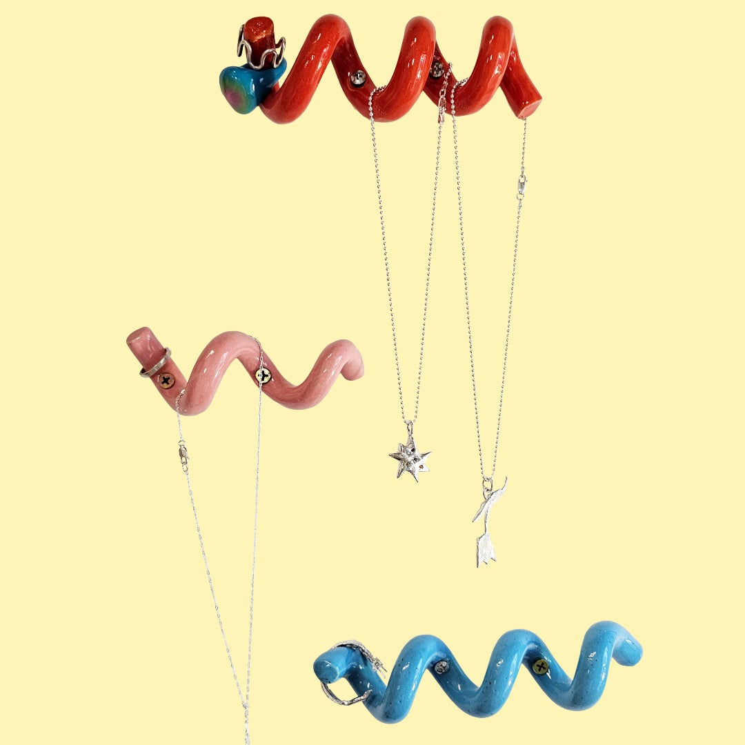 MUD WITCH WALL HOOK SQUIGGLE- CHERRY, TROPICAL, ESTATE SALE PINK