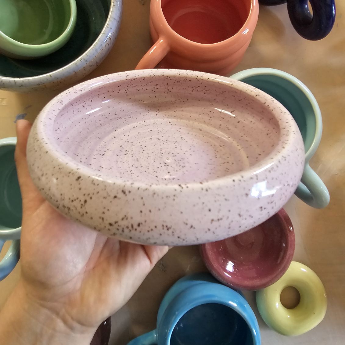 *SECONDS* PINKY SPECKLED BUBBLE DISH!