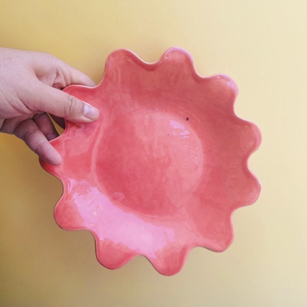 *SECONDS* CORAL SQUIGGLE PLATE