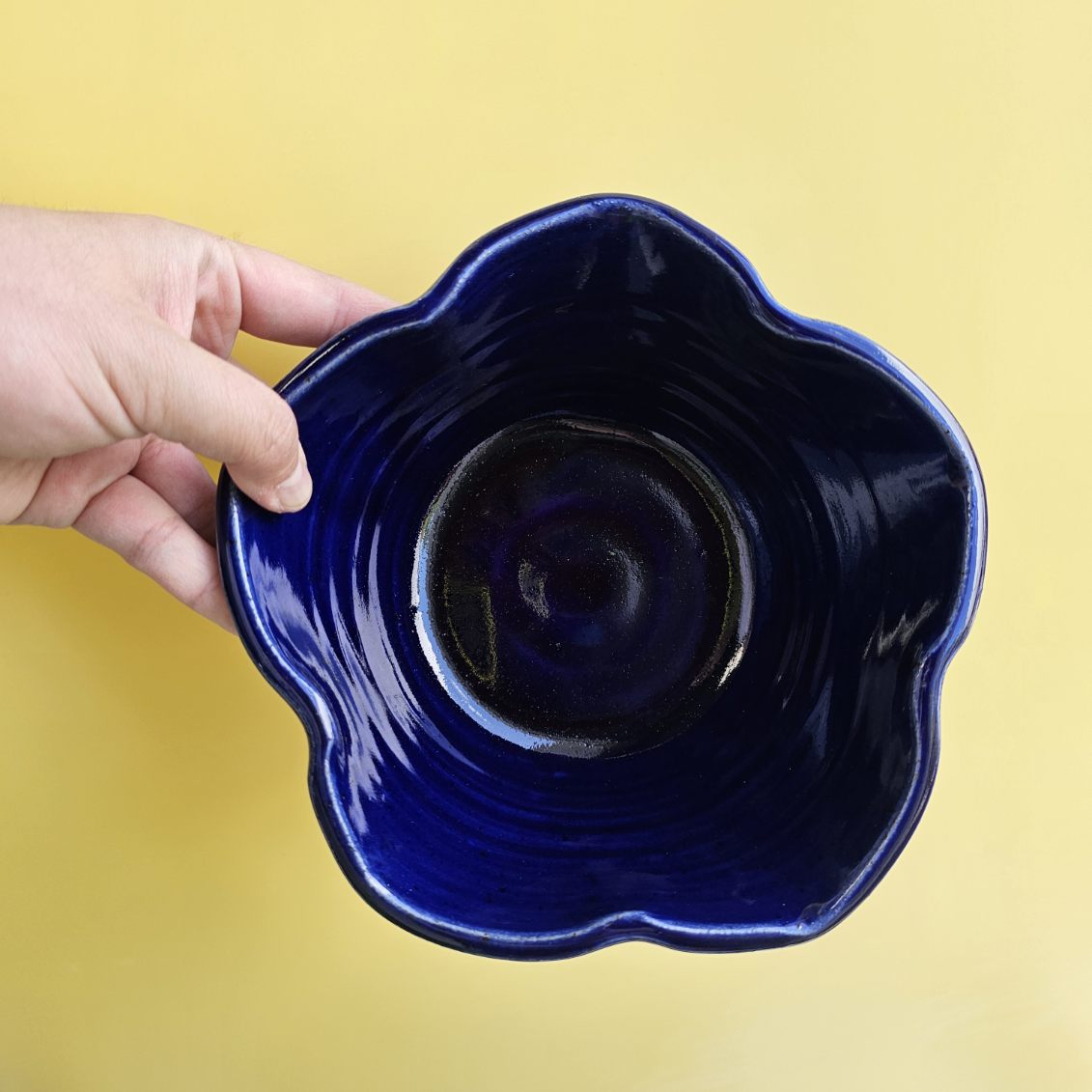 BLUE GLASS MORNING GLORY RAMEN BOWL