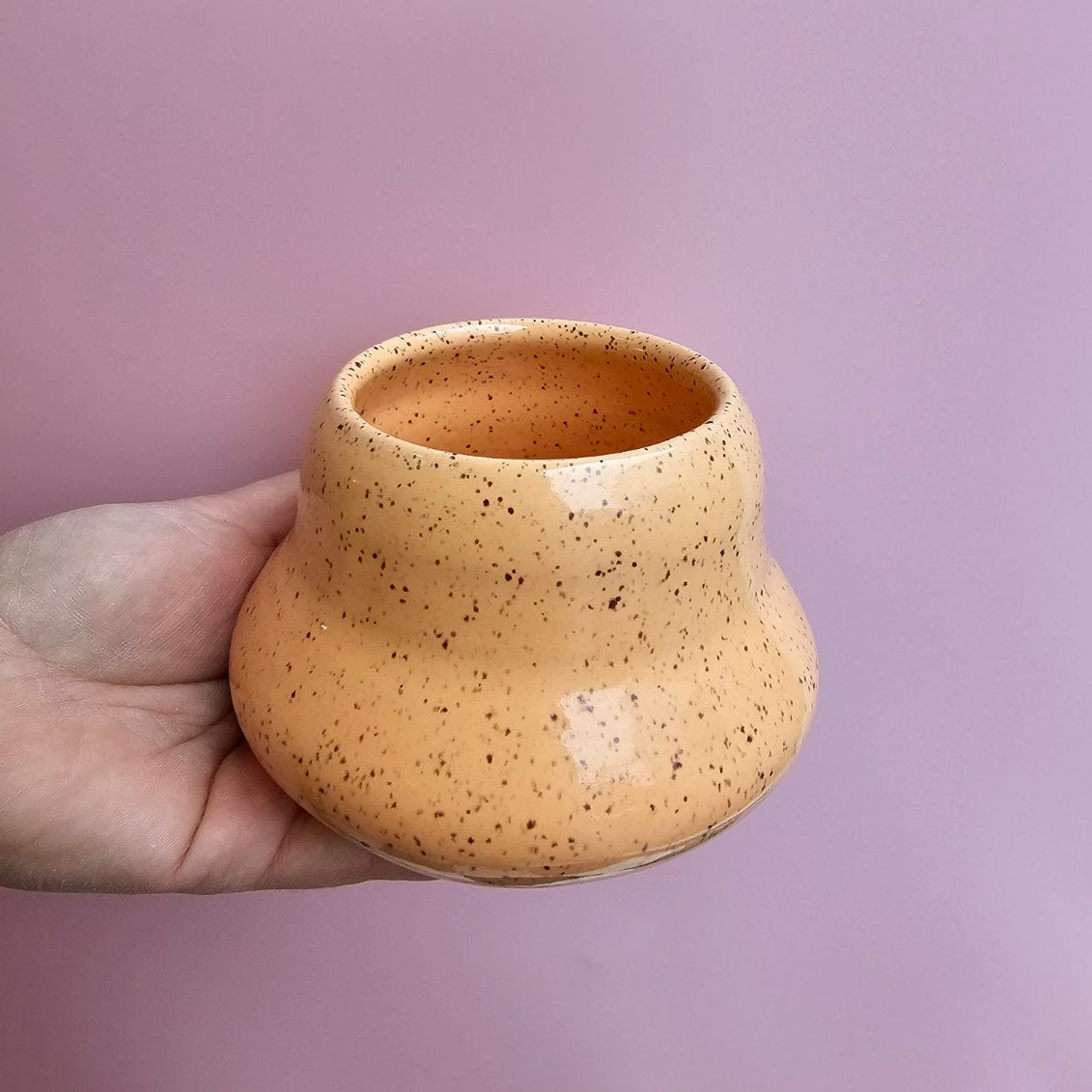 ORANGE CREAM SPECKLED ACORN CUP