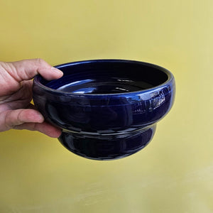 BLUE GLASS BUBBLE BOWL
