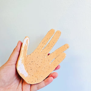 PEACHY SPECKLED HAND DISH